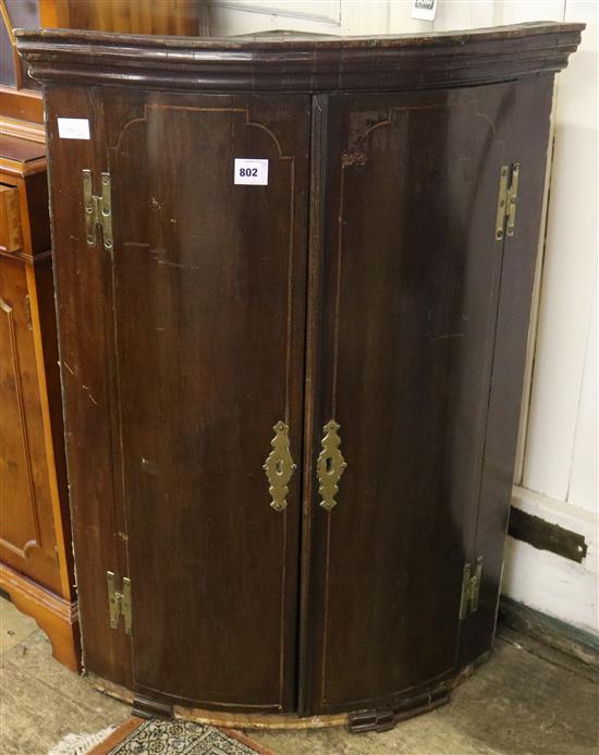 George III mahogany corner cupboard